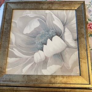 2 Winter Blooms gold framed prints.  $8 for both